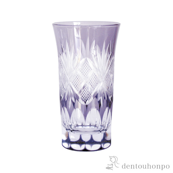 【送料無料】江戸切子 魚子切子 一口ビール 紫 江戸紫切子≪約1年で出荷予定≫ ( 田島硝子 退職祝い 定年 上司 父 母 男性 女性 先輩 タンブラー ビアグラス ビアカップ プレゼント 人気 江戸切子 )