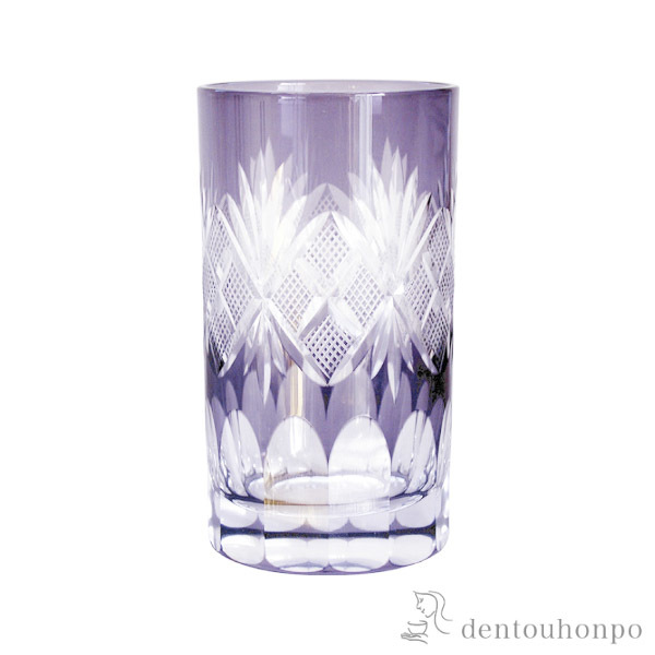 江戸切子 魚子切子 タンブラー 紫 江戸紫切子≪約半年で出荷予定≫ ( 田島硝子 ビールグラス ビアグラス 保温 保冷 人気 江戸切子 )