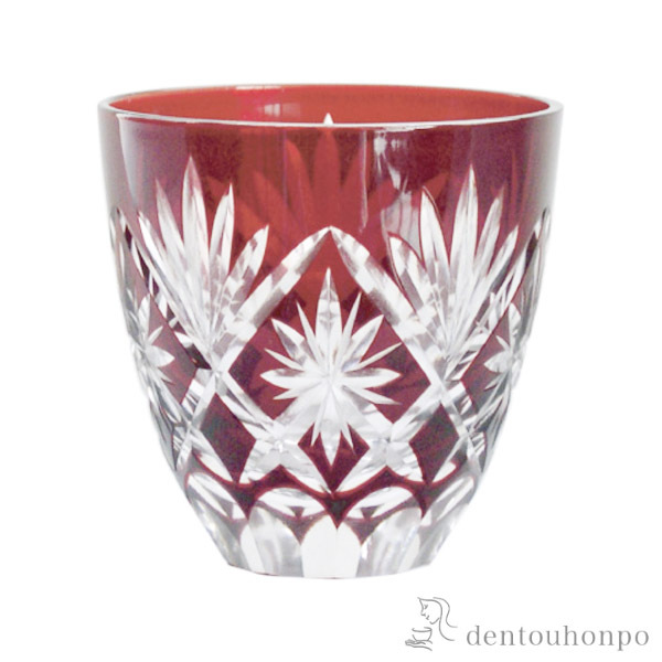 【送料無料】江戸切子 星切子 ぐい 　赤 江戸切子≪3ヶ月程で出荷予定≫ ( 田島硝子 ぐいのみ 盃 酒器 セット 日本酒 江戸切子 )