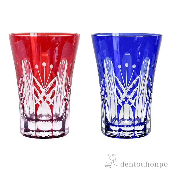 【送料無料】江戸切子 映見玉矢来 タンブラー　ペア 江戸切子≪約半年で出荷予定≫ ( 田島硝子 ビールグラス ビアグラス 保温 保冷 人気 セット 江戸切子 )
