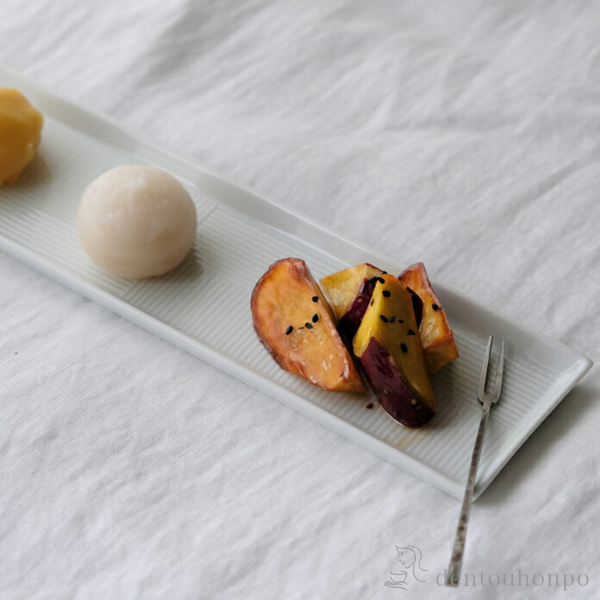 長角皿 彫刻紋 白磁 市松彫 3個セット≪在庫確認後、10~14営業日程で出荷≫ ( 彫刻紋 白磁 角皿 長皿 焼き魚 さんま おしゃれ 波佐見焼 )