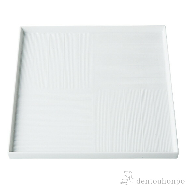 【送料無料】角皿 彫刻紋 白磁 市松彫 大≪在庫確認後、10~14営業日程で出荷≫ ( 彫刻紋 白磁 角皿 長皿 焼き魚 さんま おしゃれ 波佐見焼 )