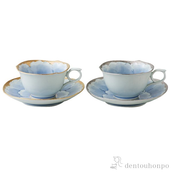 【送料無料】コーヒー碗皿 プラチナ牡丹 カップ＆ソーサーペアセット≪在庫確認後、10~14営業日程で出荷≫ ( セット ソーサー ティーカップ 美味しい おすすめ セット 波佐見焼 )