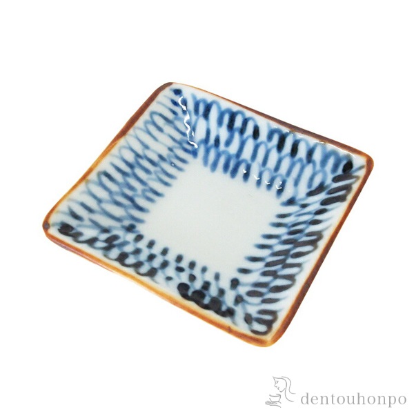 角豆皿 みじん唐草 5個セット≪在庫確認後、10~14営業日程で出荷≫ ( プレート 醤油皿 豆皿 和食 洋食 波佐見焼 )