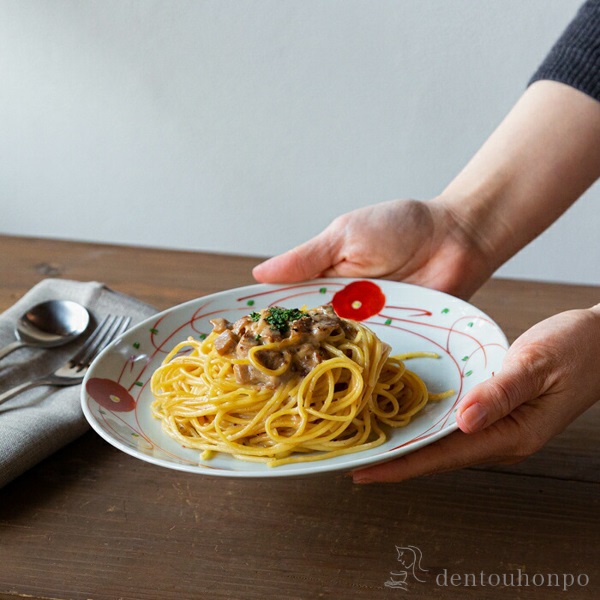 【送料無料】皿 赤絵小花 7号 3個セット≪在庫確認後、10~14営業日程で出荷≫ ( 赤絵小花 盛皿 プレート テーブルウェア 食器 パーティー 波佐見焼 )