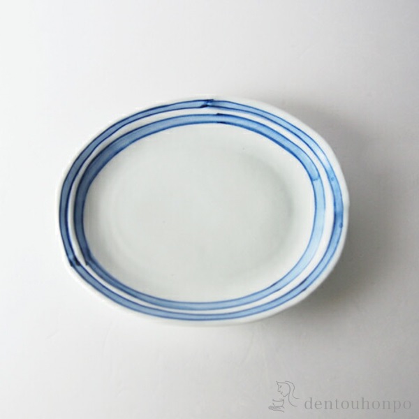楕円多用皿 ライン 5個セット≪在庫確認後、10~14営業日程で出荷≫ ( プレート おつまみ 料理 和食 洋食 波佐見焼 )