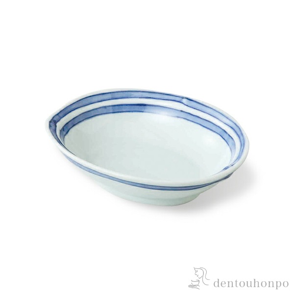 楕円小鉢 ライン 5個セット≪在庫確認後、10~14営業日程で出荷≫ ( 和食 食器 おつまみ 朝食 料理 波佐見焼 )