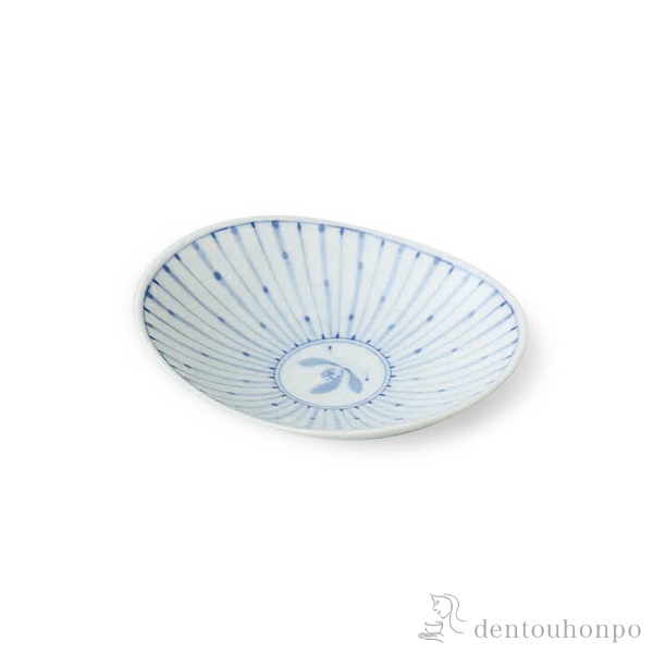【送料無料】楕円皿 十草蘭 小 5個セット≪在庫確認後、10~14営業日程で出荷≫ ( 初任給 プレゼント 母の日 プレート 醤油皿 豆皿 和食 洋食 波佐見焼 )