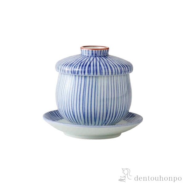 【送料無料】台付むし碗 花十草 5個セット≪在庫確認後、10~14営業日程で出荷≫ ( スプーン はちみつ 和食 中華 食器 波佐見焼 )