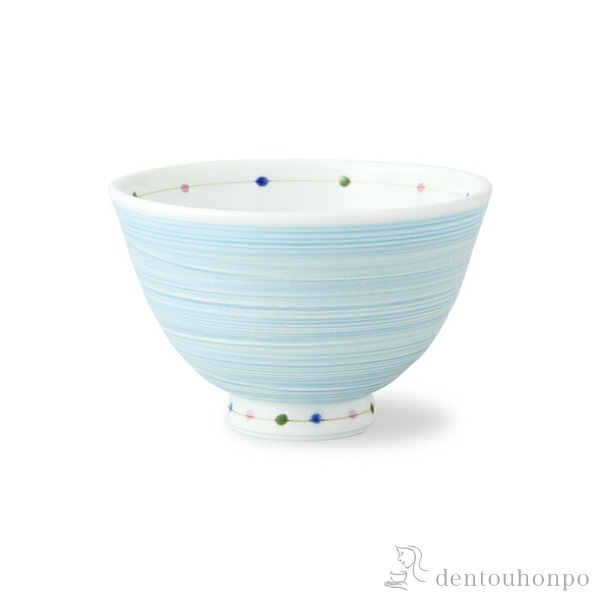 【送料無料】軽量飯碗 カラードット 青 大 3個セット≪在庫確認後、10~14営業日程で出荷≫ ( 波佐見焼 軽量 ごはん 白ご飯 お茶碗 飯碗 おすすめ 波佐見焼 )