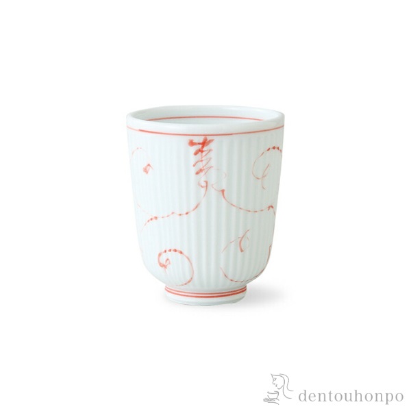 軽量湯呑 唐草ぶどう 赤 小 5個セット≪在庫確認後、10~14営業日程で出荷≫ ( 唐草ぶどう 湯のみ ゆのみ 湯飲み カップ プレゼント 波佐見焼 )