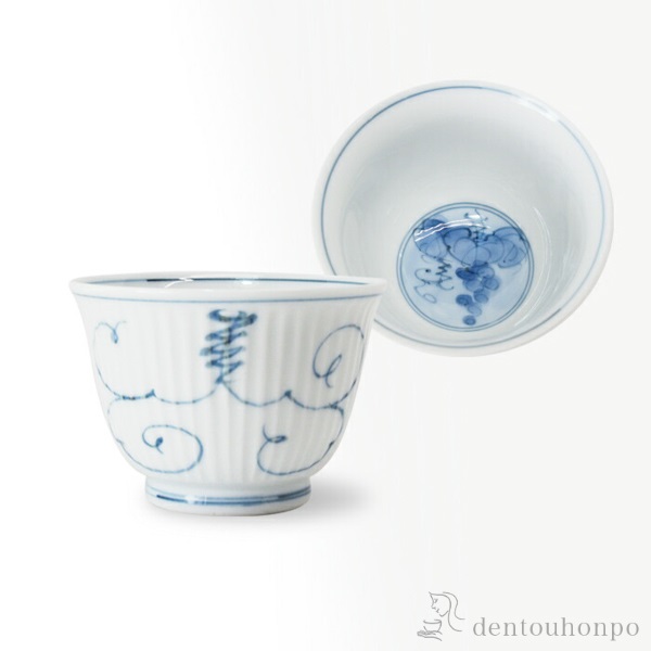 軽量仙茶 唐草ぶどう 5個セット≪在庫確認後、10~14営業日程で出荷≫ ( 唐草ぶどう 茶器セット 急須 湯呑み 日本茶 中国茶 波佐見焼 )