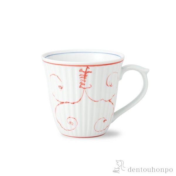 軽量マグ 唐草ぶどう 赤≪在庫確認後、10~14営業日程で出荷≫ ( 唐草ぶどう プレゼント デザイン マグ オリジナル タンブラー 波佐見焼 )