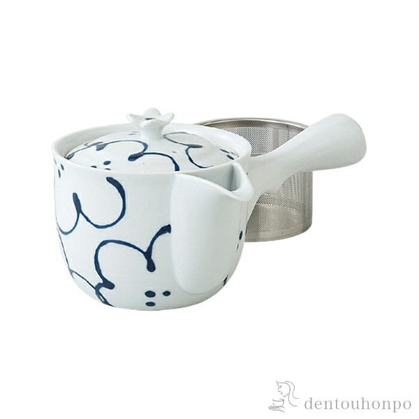 【送料無料】SS雀口急須 花紋≪在庫確認後、10~14営業日程で出荷≫ ( ティーポット お茶 煎茶 日本茶 おすすめ 波佐見焼 )