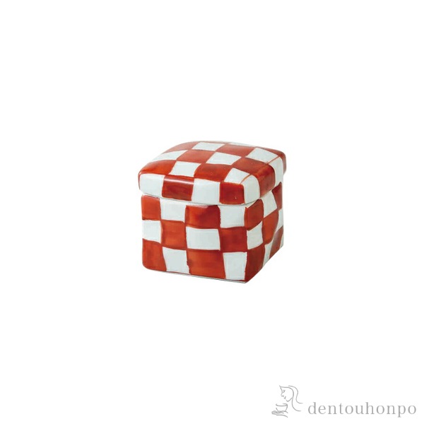 角陶箱 赤絵市松 小≪在庫確認後、10~14営業日程で出荷≫ ( お正月 新年 スプーン はちみつ 和食 中華 食器 波佐見焼 )