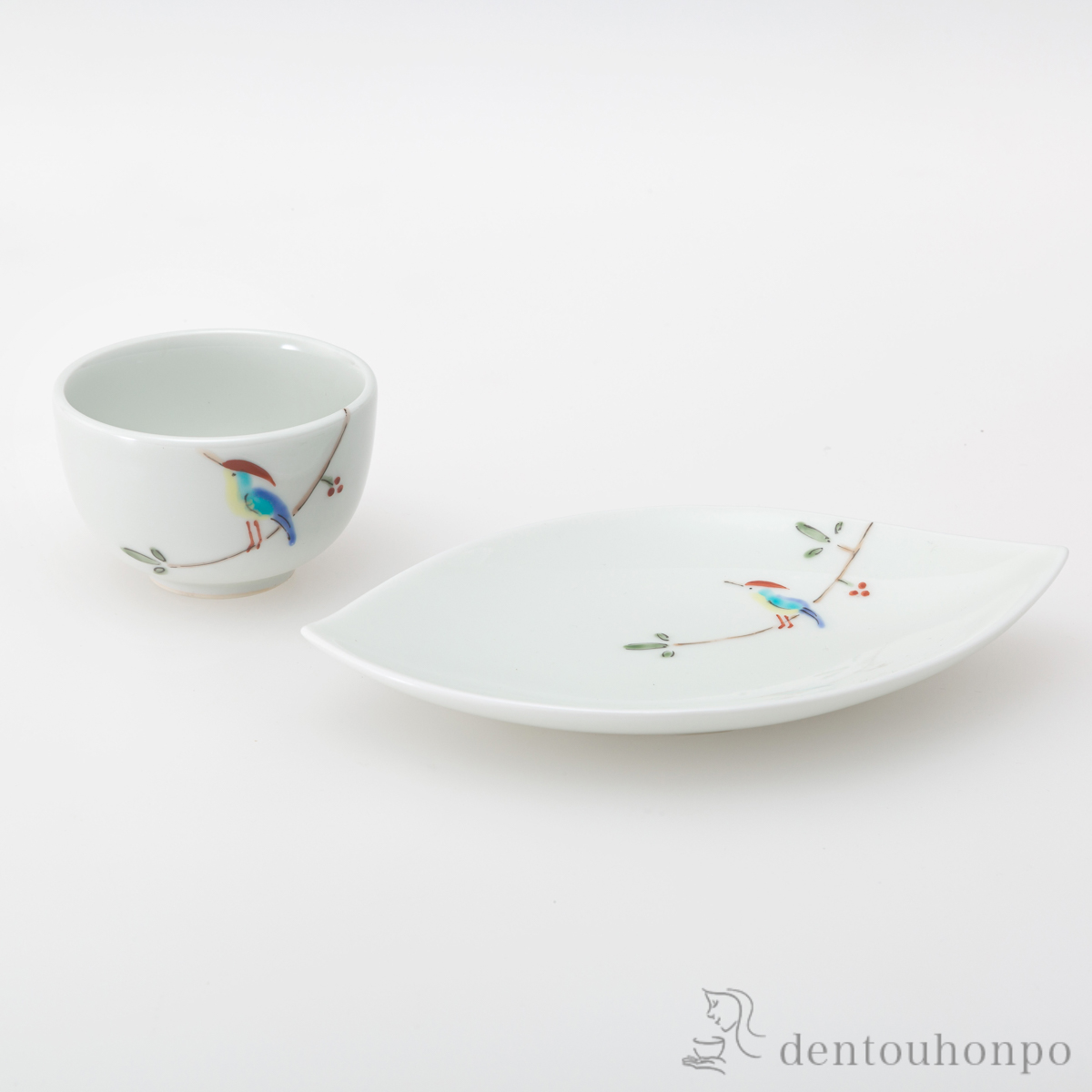 【送料無料】枝小鳥 一服セット≪在庫確認後、10~14営業日程で出荷≫ ( 湯のみ ゆのみ 湯飲み カップ プレゼント 波佐見焼 )