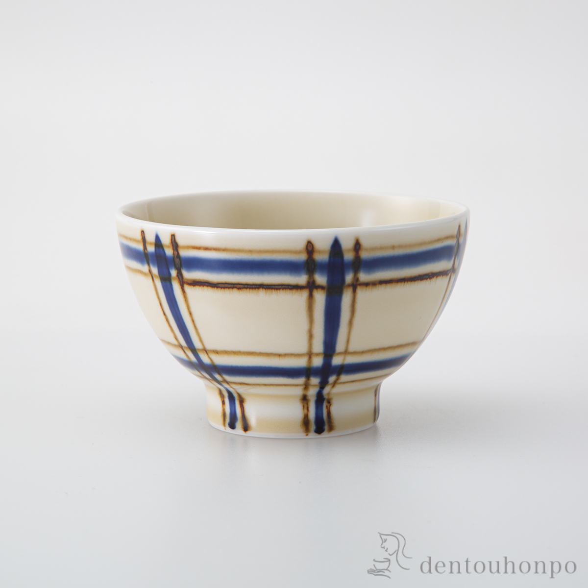 【送料無料】色格子 茶碗 青 ３個セット≪在庫確認後、10~14営業日程で出荷≫ ( ごはん 白ご飯 お茶碗 飯碗 おすすめ 波佐見焼 )