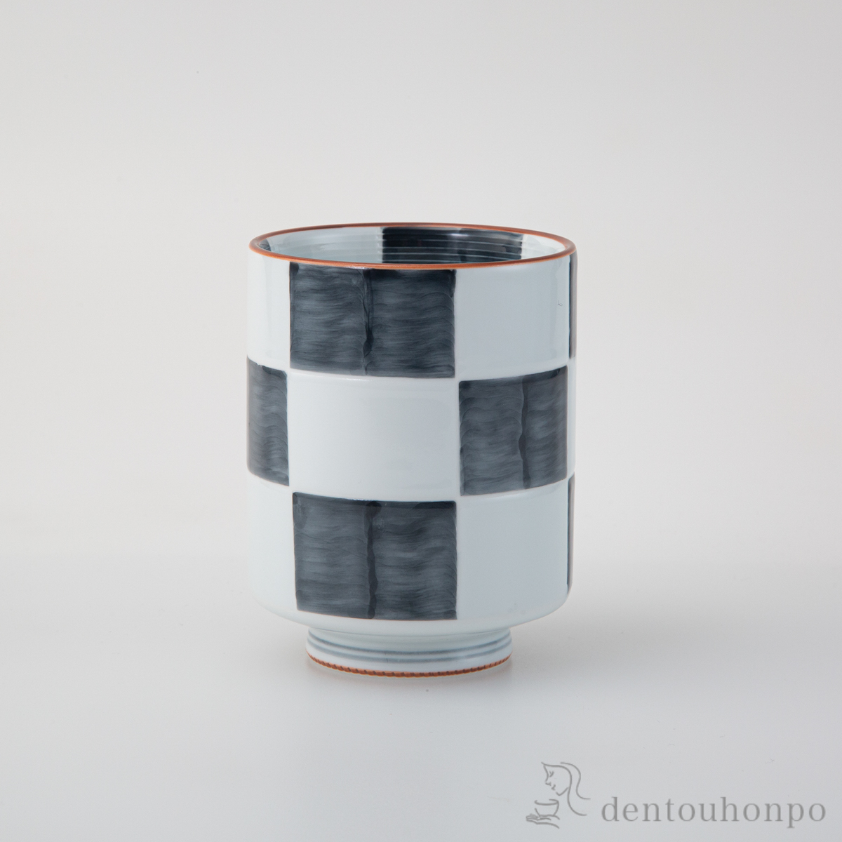 グレー市松 湯呑 特大 ３個セット≪在庫確認後、10~14営業日程で出荷≫ ( 湯のみ ゆのみ 湯飲み カップ プレゼント 波佐見焼 )