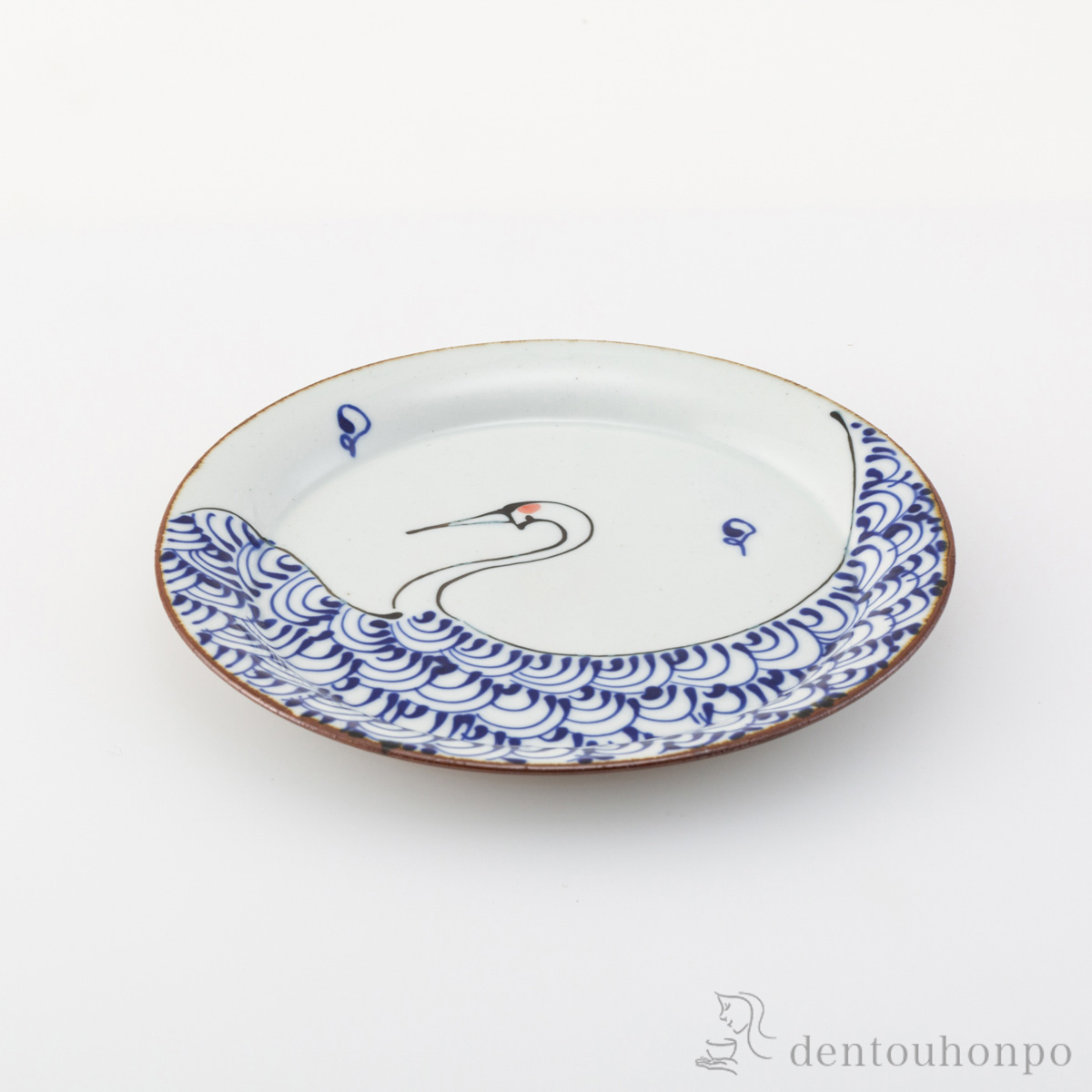 【送料無料】kotohogi 丸磁盆 鶴 6号≪在庫確認後、10~14営業日程で出荷≫ ( 盛皿 プレート テーブルウェア 食器 パーティー 波佐見焼 )