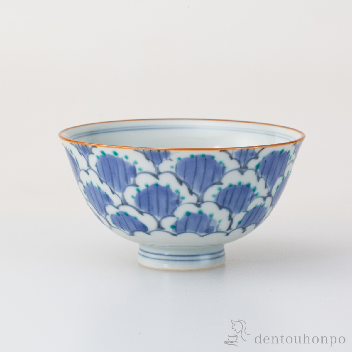 【送料無料】花弁 茶碗 青≪在庫確認後、10~14営業日程で出荷≫ ( ごはん 白ご飯 お茶碗 飯碗 おすすめ 波佐見焼 )