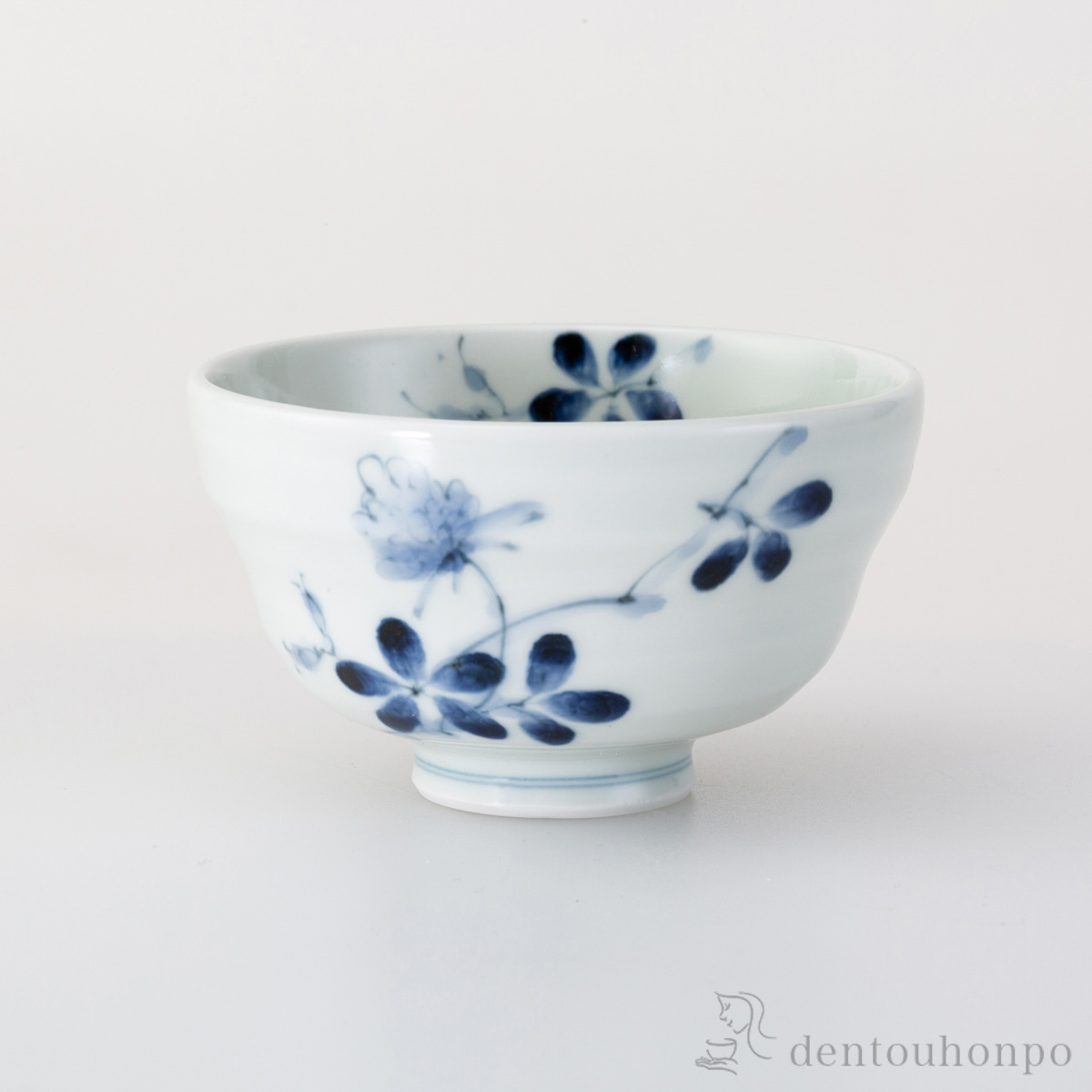 染付 ひさご碗 野花≪在庫確認後、10~14営業日程で出荷≫ ( ごはん 白ご飯 お茶碗 飯碗 おすすめ 波佐見焼 )