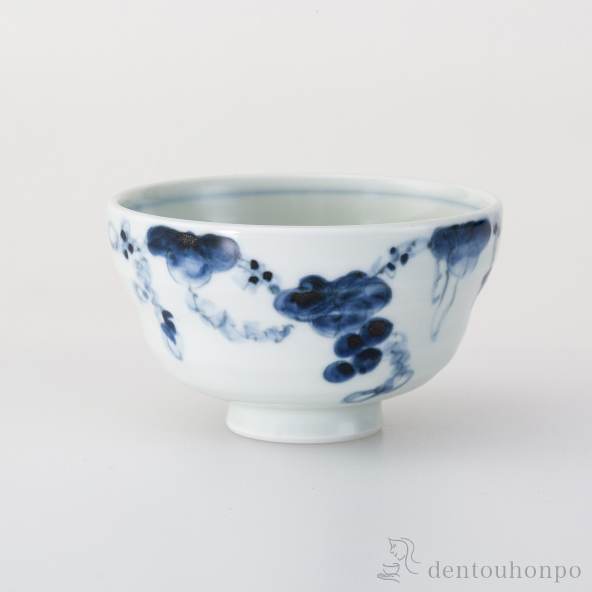 染付 ひさご碗 葡萄≪在庫確認後、10~14営業日程で出荷≫ ( ごはん 白ご飯 お茶碗 飯碗 おすすめ 波佐見焼 )