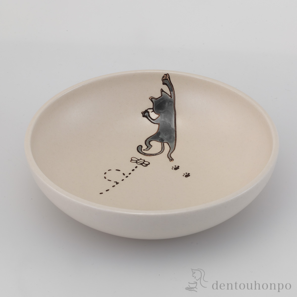 【送料無料】neko ボウル 灰 5個セット≪在庫確認後、7営業日程で出荷≫ ( 猫 ネコ ボール bowl 猫モチーフ 波佐見焼 )