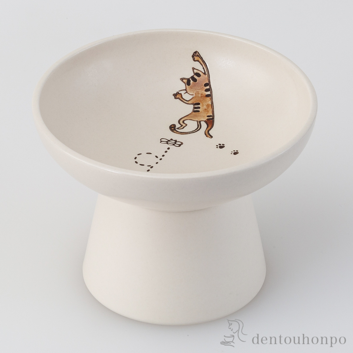 【送料無料】猫用 フードボウル 茶≪在庫確認後、7営業日程で出荷≫ ( 猫用 犬用 ネコ 猫 ペット用品 波佐見焼 )