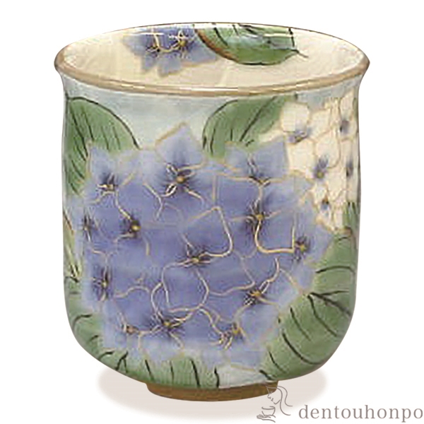 【送料無料】湯呑 花集い 紫陽花≪1ヶ月程で出荷予定≫ ( 名入れ有料 母の日 プレゼント 初任給 湯のみ ゆのみ 湯飲み セット プレゼント 清水焼 京焼 )
