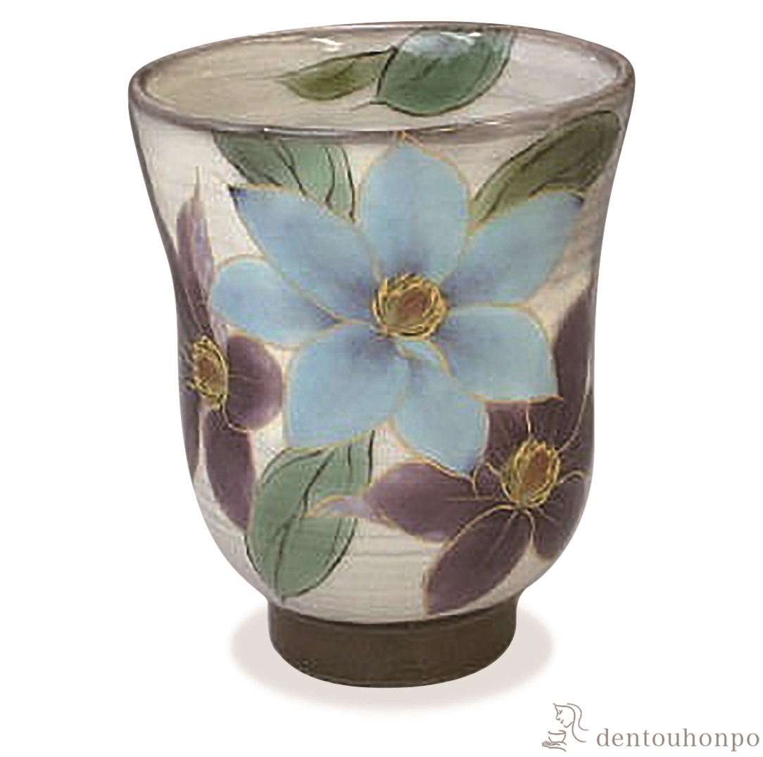 【送料無料】湯呑 花集い 鉄線≪在庫確認後、1~3営業日で出荷≫ ( 名入れ有料 母の日 プレゼント 初任給 湯のみ ゆのみ 湯飲み セット プレゼント 清水焼 京焼 )