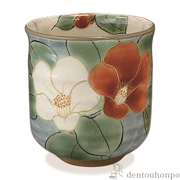 【送料無料】湯呑 花集い 紅白椿≪注文後に商品取り寄せ、後日納期連絡致します≫ ( 名入れ有料 母の日 プレゼント 初任給 湯のみ ゆのみ 湯飲み セット プレゼント 清水焼 京焼 )