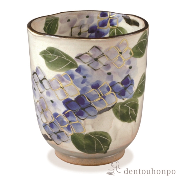 【送料無料】湯呑 花記行 紫陽花≪在庫確認後、1~3営業日で出荷≫ ( 名入れ有料 母の日 プレゼント 初任給 湯のみ ゆのみ 湯飲み セット プレゼント 清水焼 京焼 )