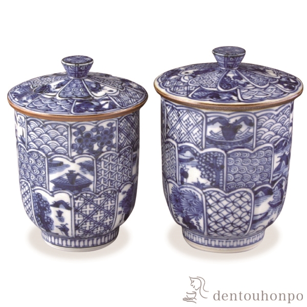 【送料無料】蓋付組湯呑 菊彫祥瑞 ペア≪在庫確認後、1~3営業日で出荷≫ ( 名入れ有料 湯呑み 湯のみ セット 湯飲み おすすめ セット 清水焼 京焼 )