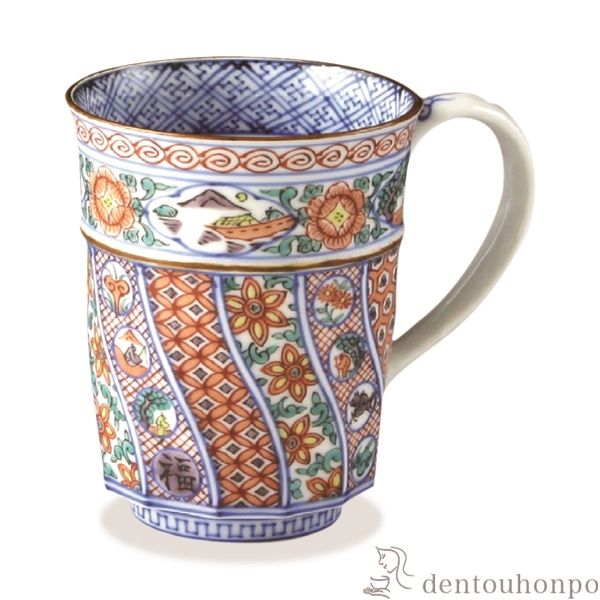 【送料無料】手付湯呑 赤絵捻古紋≪在庫確認後、1~3営業日で出荷≫ ( 木箱名入れ有料 退職祝い 定年 湯のみ ゆのみ 湯飲み セット プレゼント 清水焼 京焼 )