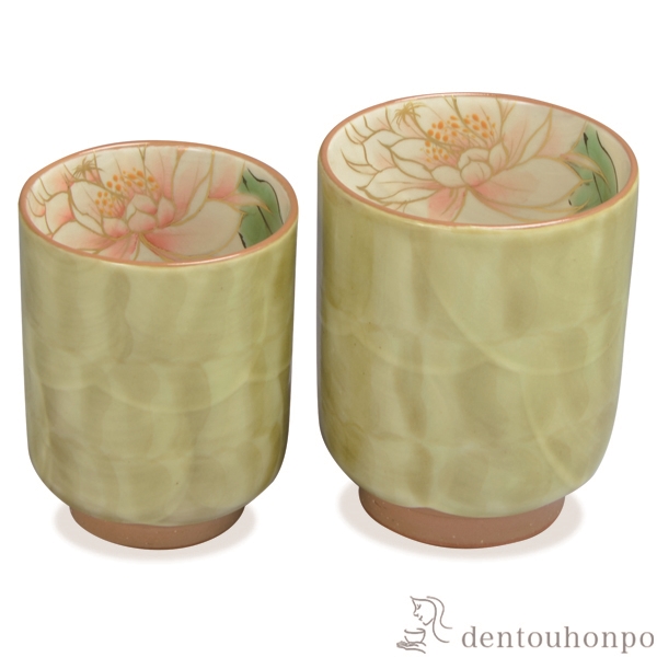 【送料無料】組湯呑 月下美人 ペア≪在庫確認後、1~3営業日で出荷≫ ( 名入れ有料 母の日 プレゼント 初任給 湯呑み 湯のみ セット 湯飲み おすすめ セット 清水焼 京焼 )