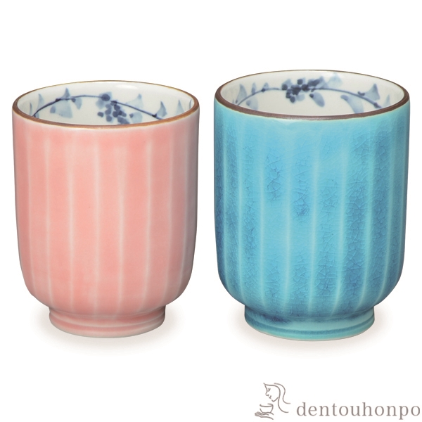 【送料無料】組湯呑 交趾唐草 ペア≪在庫確認後、1~3営業日で出荷≫ ( 母の日 プレゼント 初任給 湯呑み 湯のみ セット 湯飲み おすすめ セット 清水焼 京焼 )