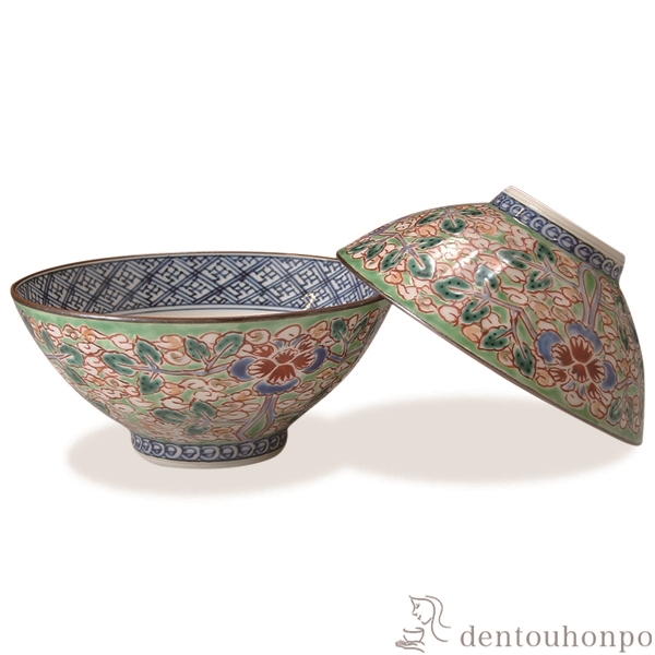 【送料無料】組飯碗 ヒワ花雲 ペア≪在庫確認後、1~3営業日で出荷≫ ( 名入れ有料 ギフト プレゼント ご飯茶碗 結婚祝い おすすめ セット 清水焼 京焼 )