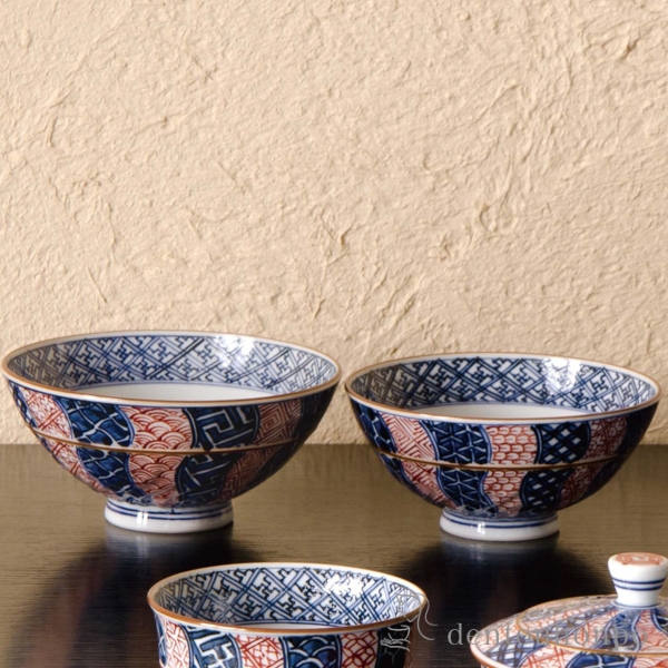 【送料無料】組飯碗 染赤捻祥瑞 ペア≪在庫確認後、1~3営業日で出荷≫ ( 名入れ有料 ギフト プレゼント ご飯茶碗 結婚祝い おすすめ セット 清水焼 京焼 )