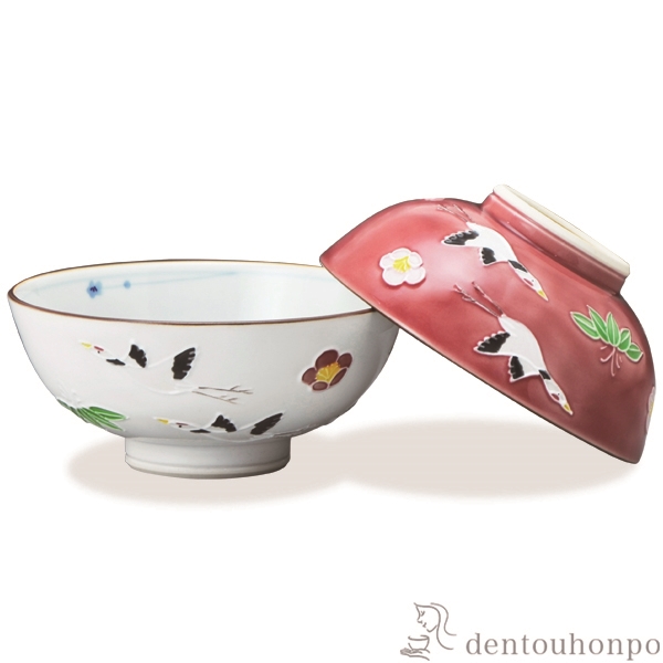 【送料無料】組飯碗 飛翔 ペア≪在庫確認後、1~3営業日で出荷≫ ( 名入れ有料 母の日 プレゼント 初任給 ギフト プレゼント ご飯茶碗 結婚祝い おすすめ セット 清水焼 京焼 )