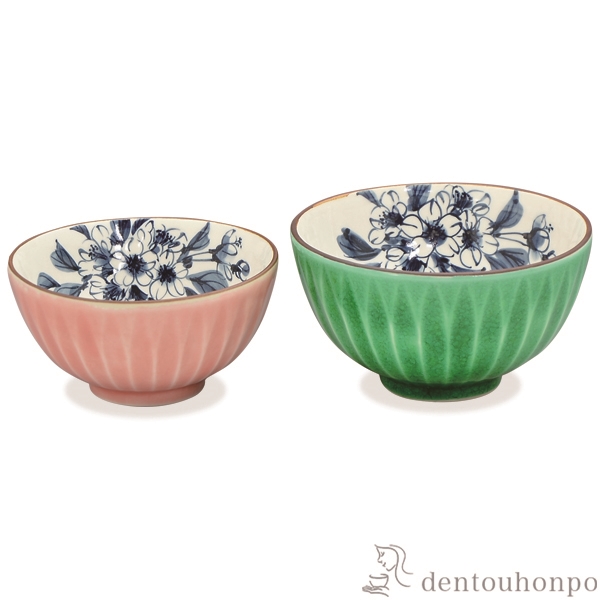 【送料無料】組飯碗 交趾さくら ペア≪在庫確認後、1~3営業日で出荷≫ ( 母の日 プレゼント 初任給 ギフト プレゼント ご飯茶碗 結婚祝い おすすめ セット 清水焼 京焼 )