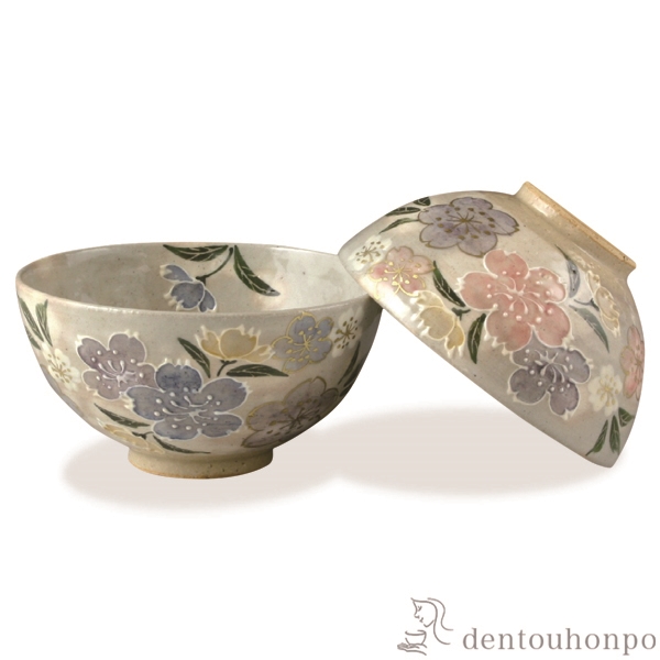 【送料無料】組飯碗 春の風 ペア≪在庫確認後、1~3営業日で出荷≫ ( 名入れ有料 母の日 プレゼント 初任給 ギフト プレゼント ご飯茶碗 結婚祝い おすすめ セット 清水焼 京焼 )