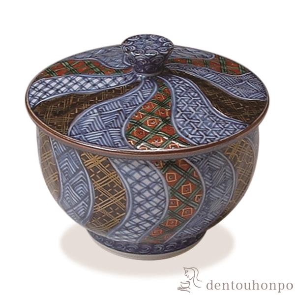 【送料無料】蓋付お茶呑茶碗 紫交趾古紋 5客セット≪在庫確認後、1~3営業日で出荷≫ ( 木箱名入れ有料 茶器セット 急須 湯呑み 日本茶 中国茶 清水焼 京焼 )