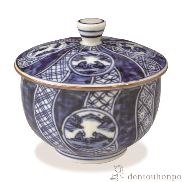 【送料無料】蓋付お茶呑茶碗 丸紋祥瑞 5客セット≪在庫確認後、1~3営業日で出荷≫ ( 名入れ有料 茶器セット 急須 湯呑み 日本茶 中国茶 清水焼 京焼 )