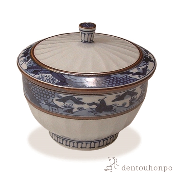 【送料無料】蓋付お茶呑茶碗 帯山水 5客セット≪在庫確認後、1~3営業日で出荷≫ ( 名入れ有料 茶器セット 急須 湯呑み 日本茶 中国茶 清水焼 京焼 )