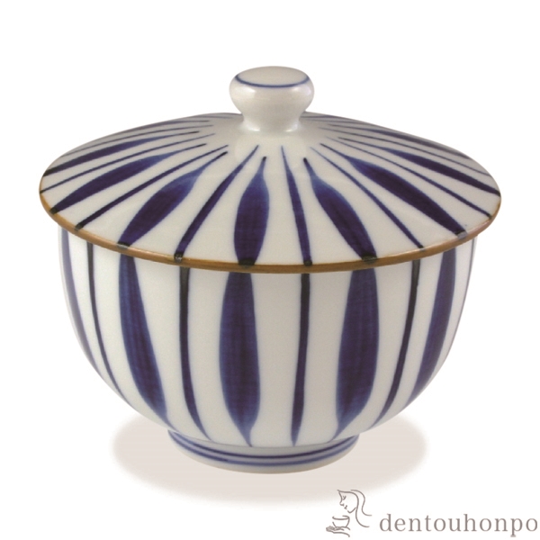 【送料無料】蓋付お茶呑茶碗 染十草 5客セット≪在庫確認後、1~3営業日で出荷≫ ( 名入れ有料 母の日 プレゼント 初任給 茶器セット 急須 湯呑み 日本茶 中国茶 清水焼 京焼 )