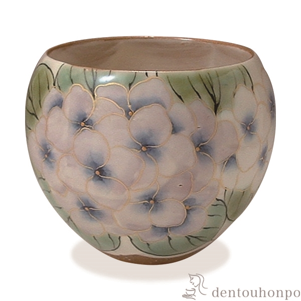 【送料無料】お茶呑茶碗 花揃え 紫陽花≪在庫確認後、1~3営業日で出荷≫ ( 名入れ有料 母の日 プレゼント 初任給 湯のみ ゆのみ 湯飲み カップ プレゼント 清水焼 京焼 )