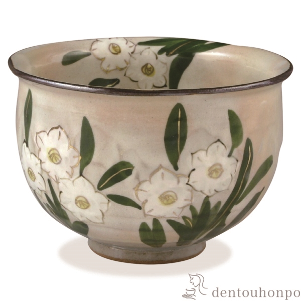 【送料無料】お茶呑茶碗 花記行 水仙≪在庫確認後、1~3営業日で出荷≫ ( 名入れ有料 母の日 プレゼント 初任給 湯のみ ゆのみ 湯飲み カップ プレゼント 清水焼 京焼 )