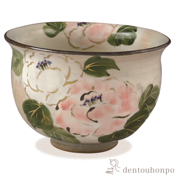 【送料無料】お茶呑茶碗 花記行 牡丹≪在庫確認後、1~3営業日で出荷≫ ( 名入れ有料 母の日 プレゼント 初任給 湯のみ ゆのみ 湯飲み カップ プレゼント 清水焼 京焼 )