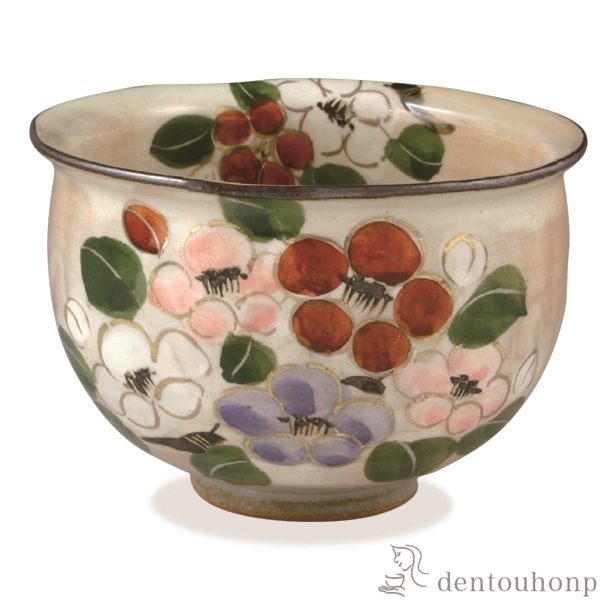 【送料無料】お茶呑茶碗 花記行 椿≪在庫確認後、1~3営業日で出荷≫ ( 名入れ有料 母の日 プレゼント 初任給 湯のみ ゆのみ 湯飲み カップ プレゼント 清水焼 京焼 )