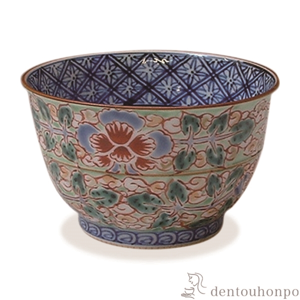 【送料無料】お茶呑茶碗 ヒワ花雲 5客セット≪在庫確認後、1~3営業日で出荷≫ ( 名入れ有料 茶器セット 急須 湯呑み 日本茶 中国茶 清水焼 京焼 )